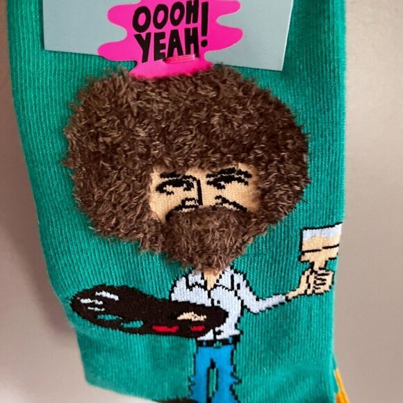 ⭐️New Women’s Bob Ross Crew Socks Joy of Painting S/M Crew - Picture 3 of 5
